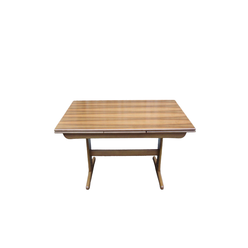 Table pliante danoise vintage en hêtre et teck, 1970