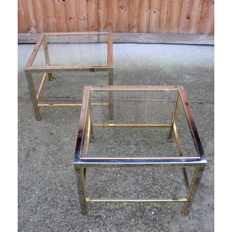 Vintage metal and glass coffee tables, 1970s