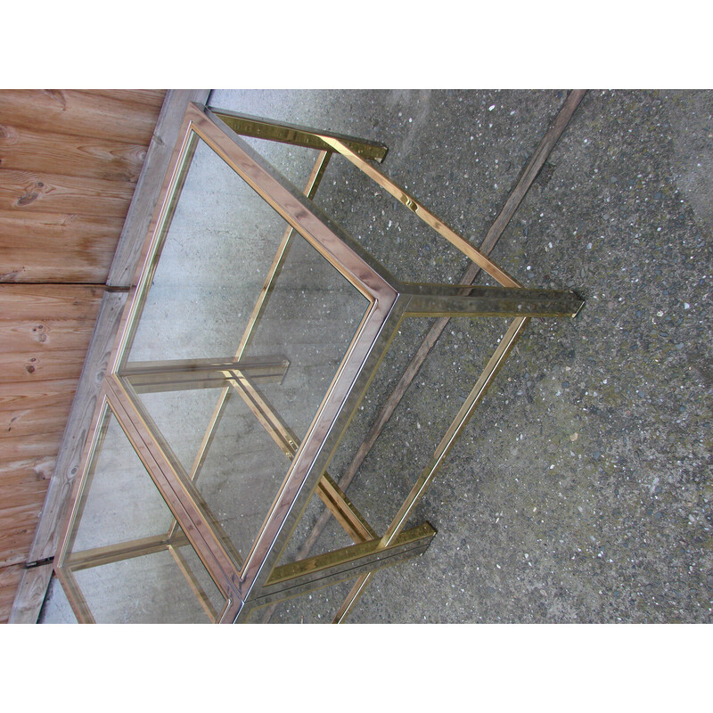 Vintage metal and glass coffee tables, 1970s