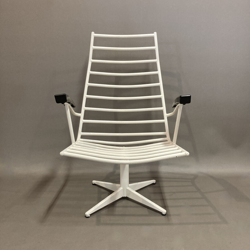 Vintage metalen en bakelieten draaifauteuil, 1950