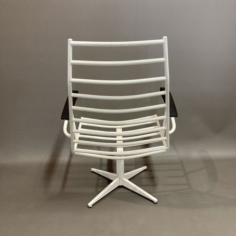 Vintage metalen en bakelieten draaifauteuil, 1950