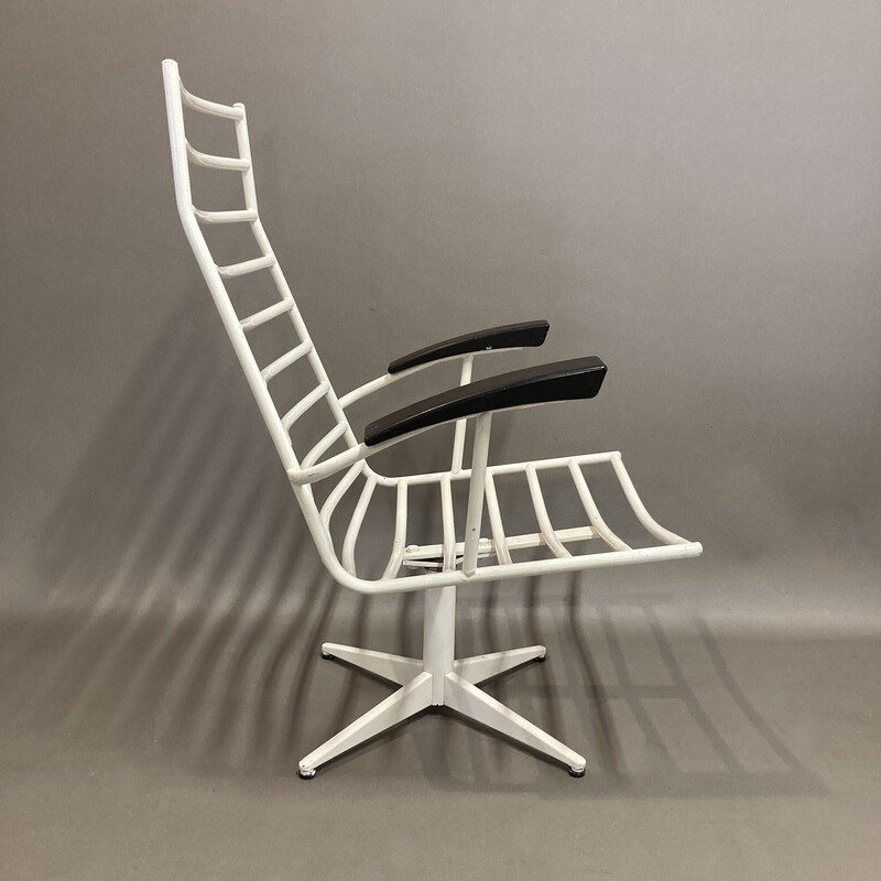 Vintage metalen en bakelieten draaifauteuil, 1950