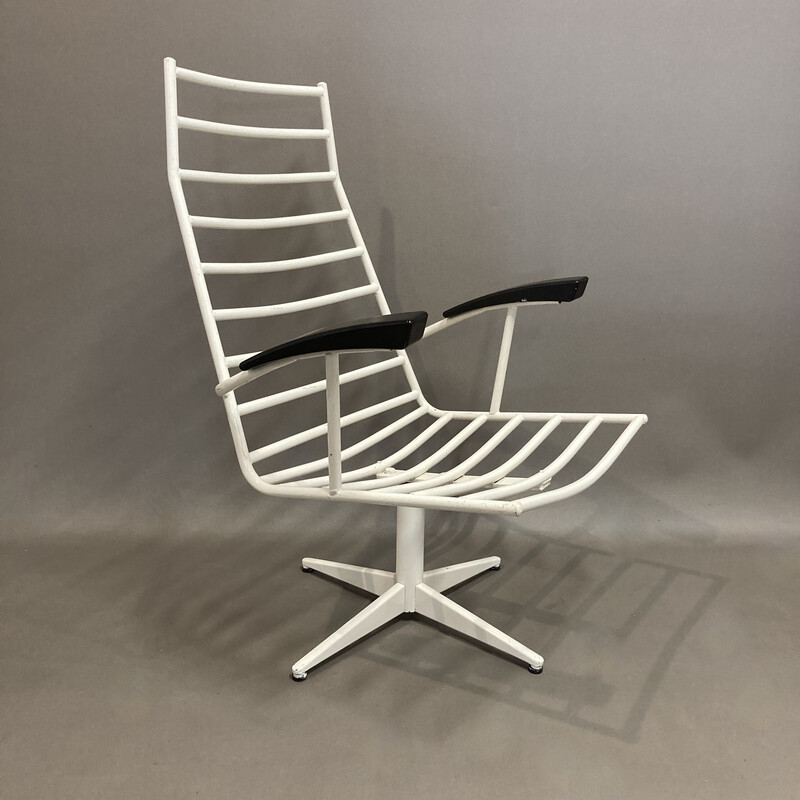 Vintage metal and Bakelite swivel chair, 1950