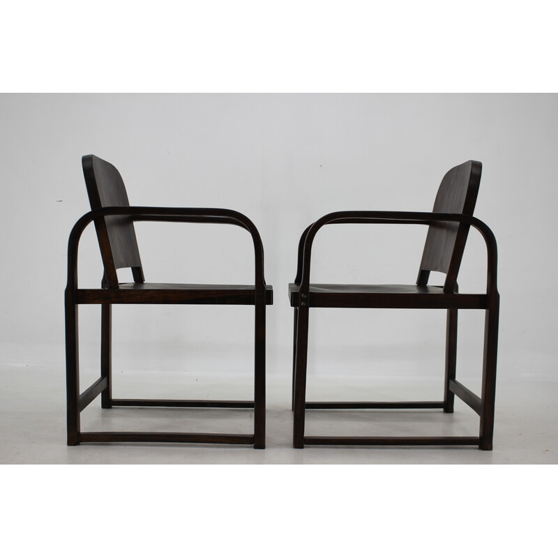 Pair of vintage Tatra beechwood armchairs, Czechoslovakia 1950s