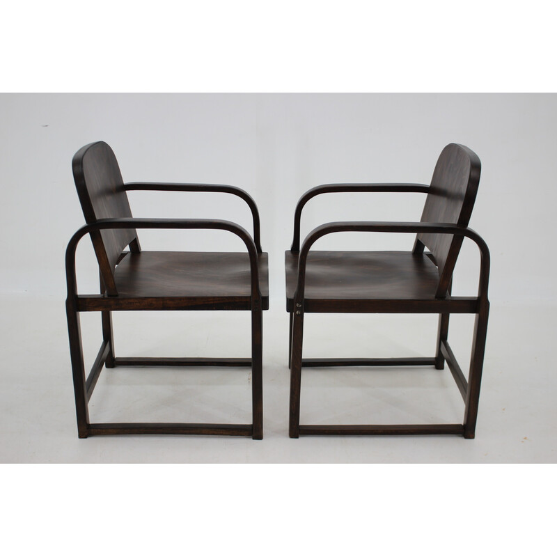 Pair of vintage Tatra beechwood armchairs, Czechoslovakia 1950s