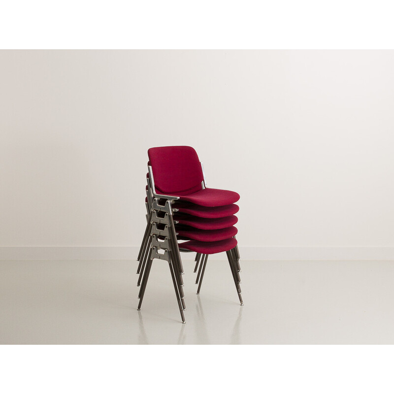 Set of 5 vintage chairs by Giancarlo Piretti for Castelli, 1970