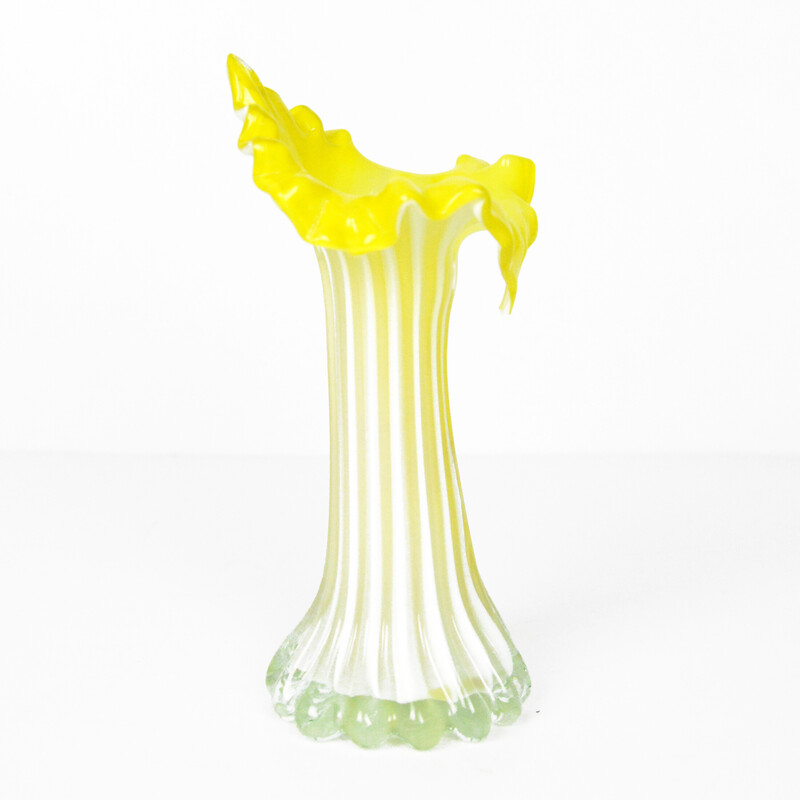 Vintage organic Murano glass vase, Italy 1980s