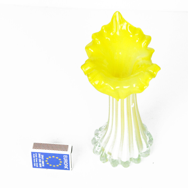 Vintage organic Murano glass vase, Italy 1980s