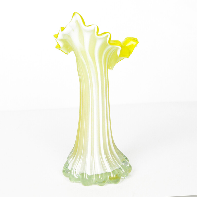 Vintage organic Murano glass vase, Italy 1980s