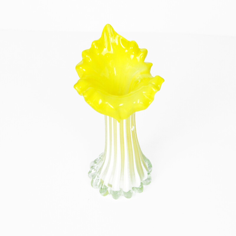 Vintage organic Murano glass vase, Italy 1980s