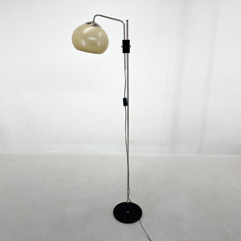 Mid-eeuwse verstelbare chromen vloerlamp, 1970