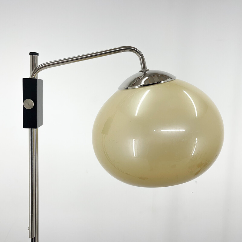 Mid-eeuwse verstelbare chromen vloerlamp, 1970