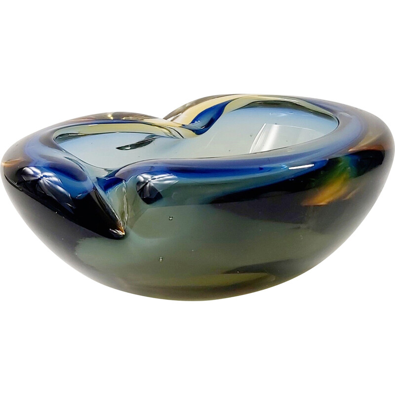 Vintage Sommerso Murano glass bowl by Flavio Poli, Italy 1960s