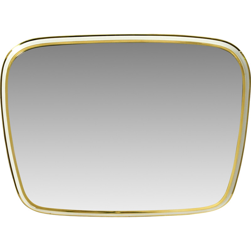 Mid century "Zier-Form" wall mirror with heavy brass frame, Germany