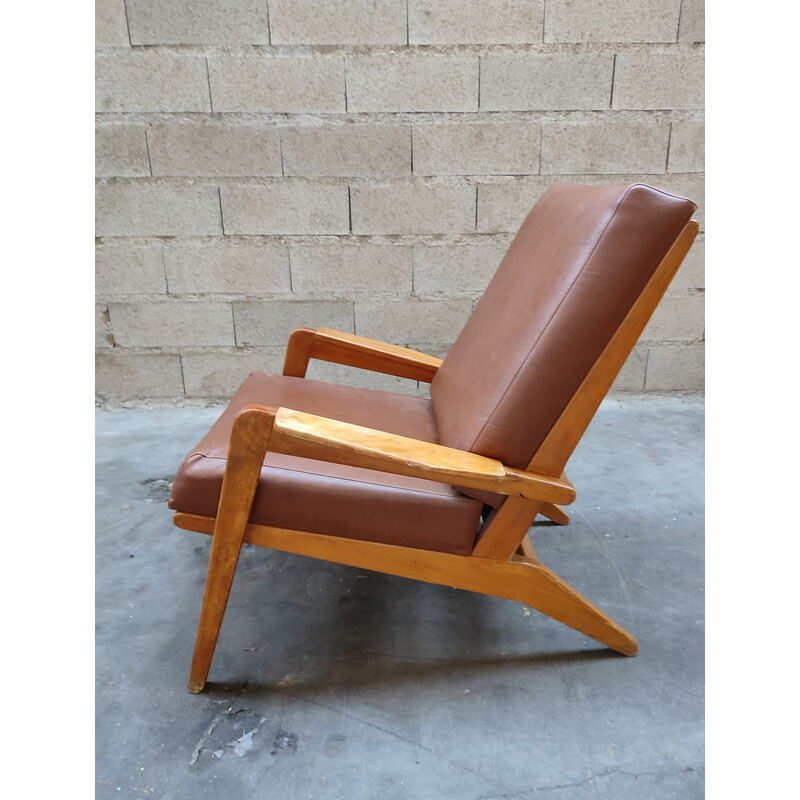 Vintage fauteuil "Fr 105" van Pierre Guariche, 1950