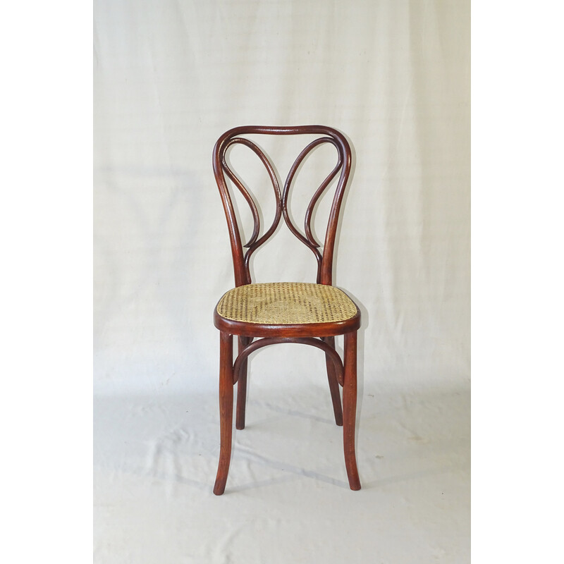 Cadeira de bistrô de cana de vindima Fischel N°234, 1910