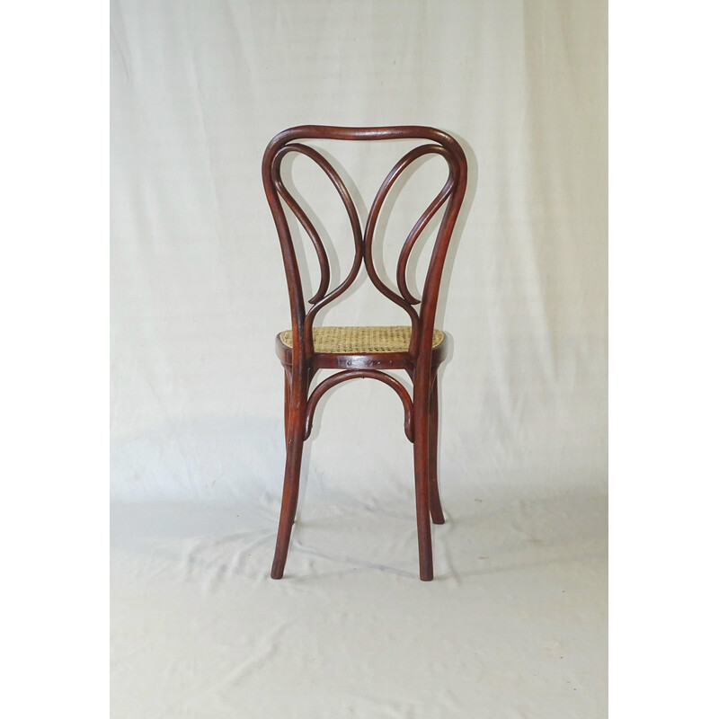 Cadeira de bistrô de cana de vindima Fischel N°234, 1910