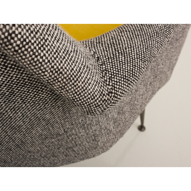 Grey and yellow vintage armchair, 1960