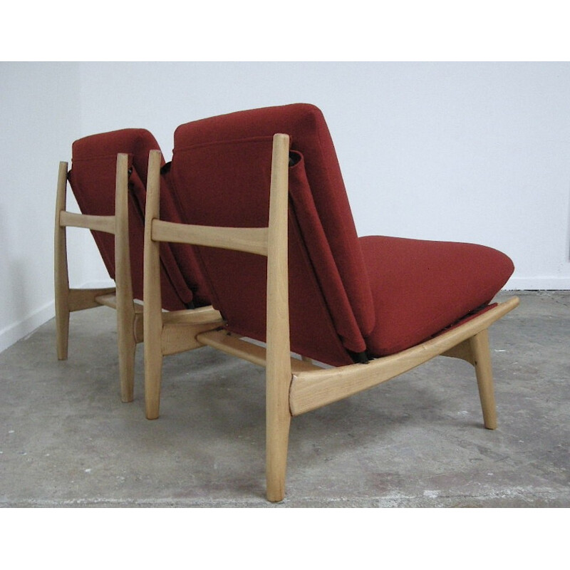 Pair of low chairs, Joseph-André MOTTE - 1960s