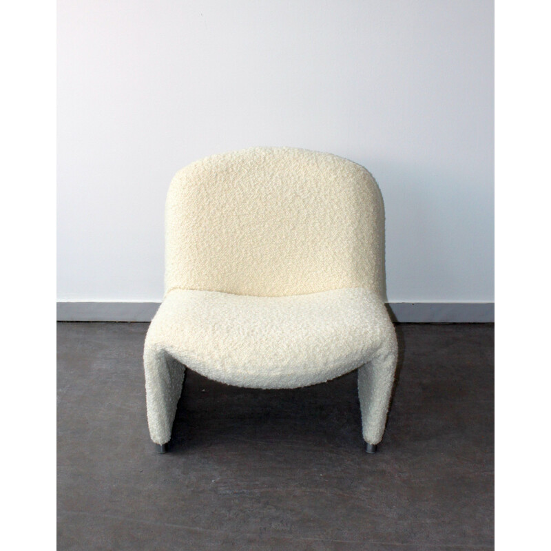 Vintage Alky armchair in steel and looped wool by Giancarlo Piretti for Anonyma Castelli, 1969s