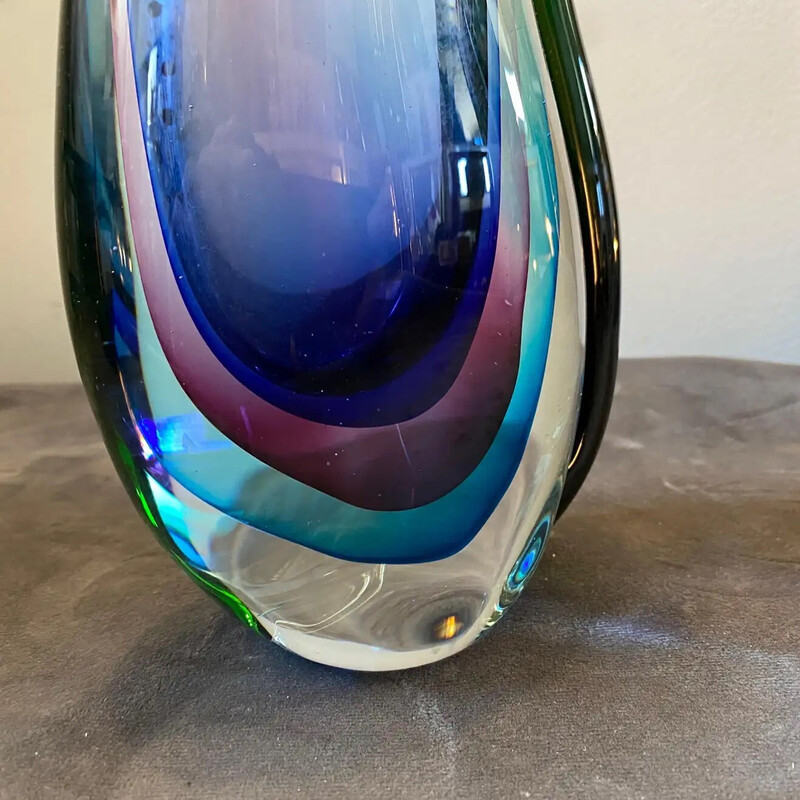 Vintage Sommerso Murano glass vase by Vincenzo Nason, 1980s