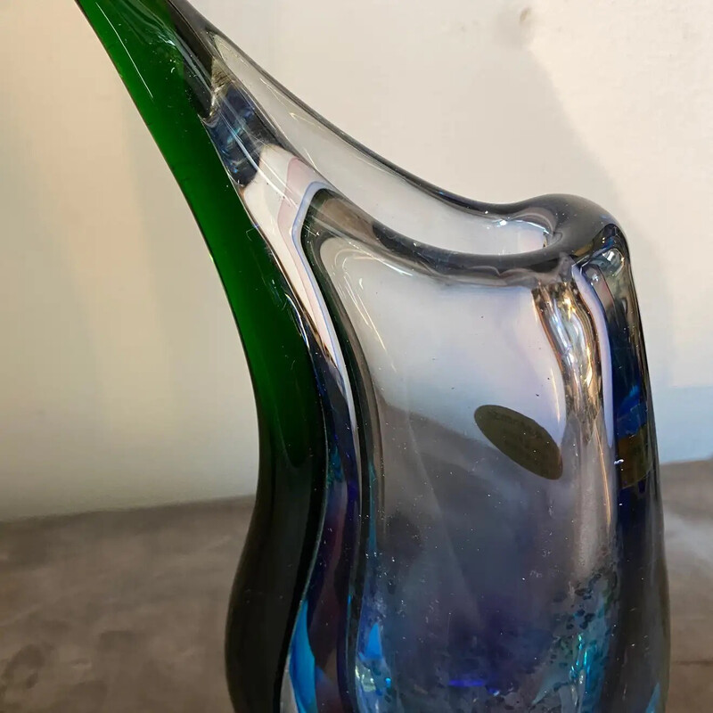 Vintage Sommerso Murano glass vase by Vincenzo Nason, 1980s