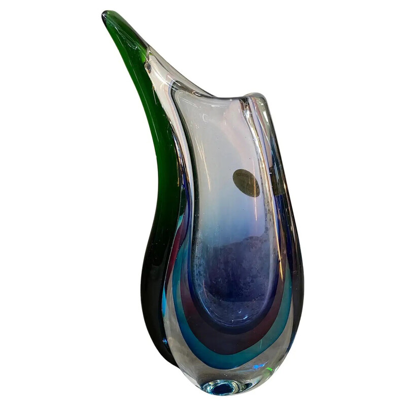 Vintage Sommerso Murano glass vase by Vincenzo Nason, 1980s
