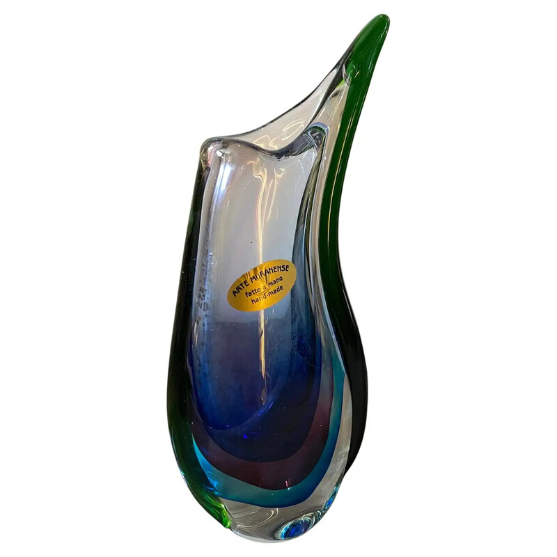 Vase aus Sommerso-Muranoglas von Vincenzo Nason, 1980er Jahre