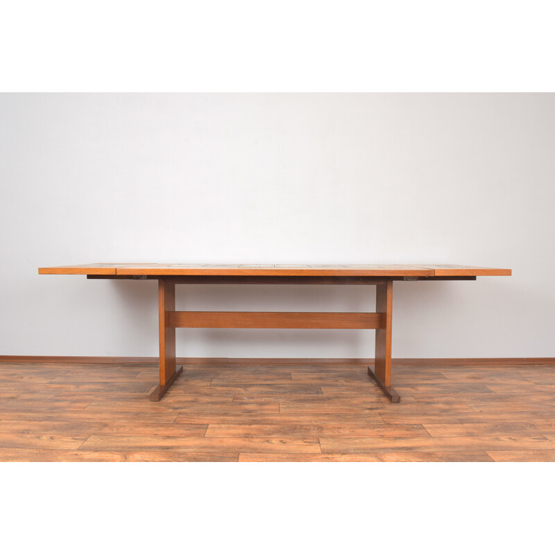 Vintage teak en tegel eettafel van Gangso Mobler, Denemarken 1960