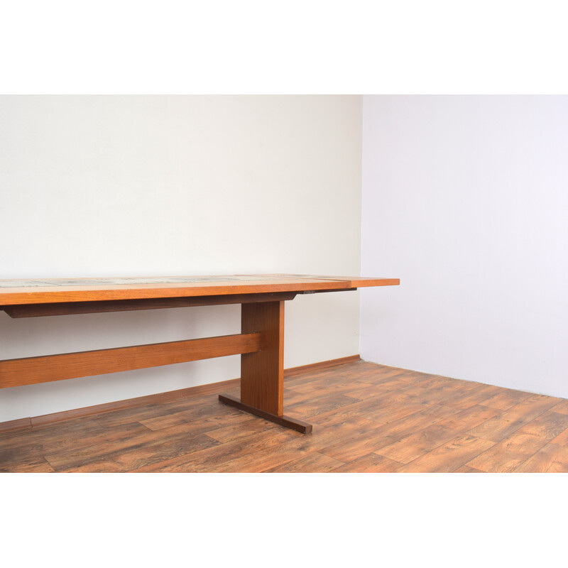 Vintage teak and tile dining table by Gangso Mobler, Denmark 1960s