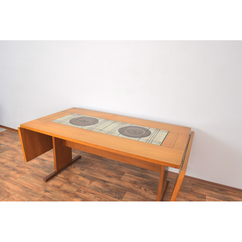 Vintage teak and tile dining table by Gangso Mobler, Denmark 1960s