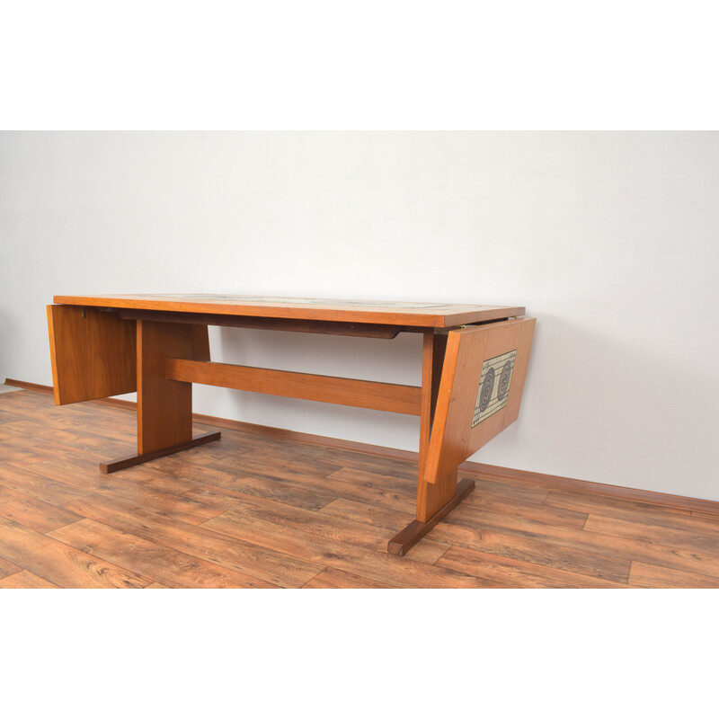 Vintage teak and tile dining table by Gangso Mobler, Denmark 1960s