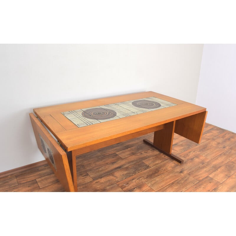 Vintage teak and tile dining table by Gangso Mobler, Denmark 1960s