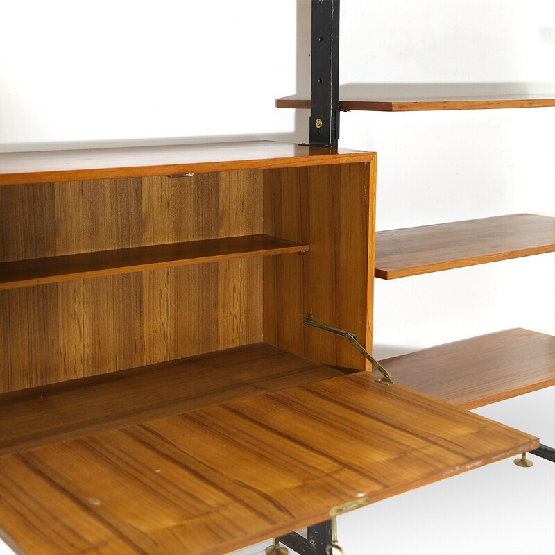 Vintage bookcase in veneered wood, 1950s