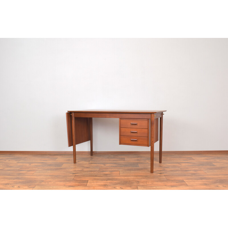 Mid-eeuws Deens teak uitschuifbaar bureau, 1960