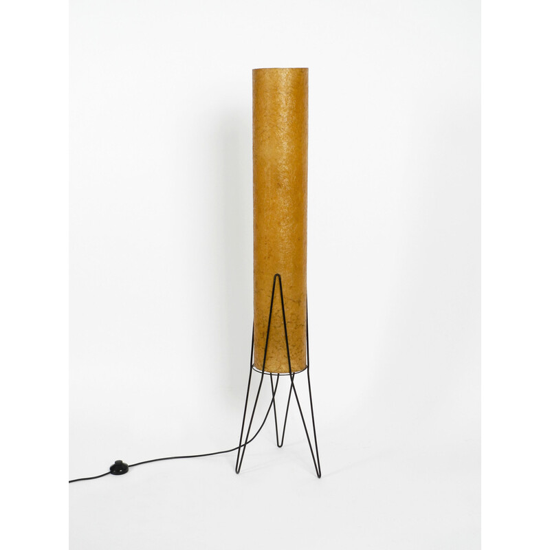 Mid century Italian floor lamp with fiberglass shade and metal