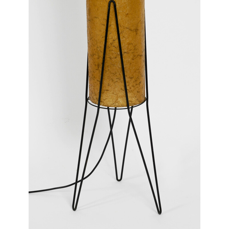 Mid century Italian floor lamp with fiberglass shade and metal