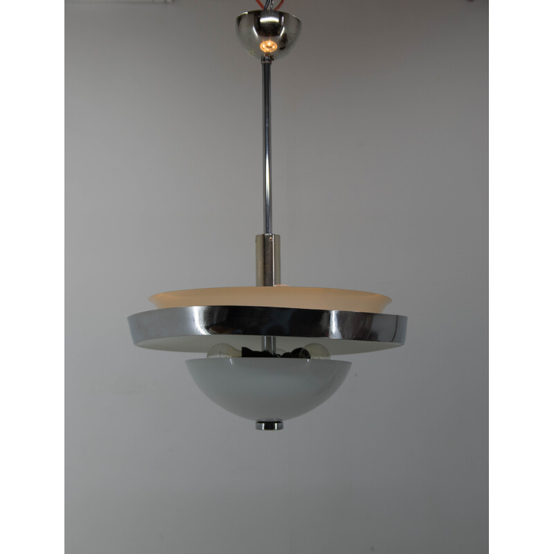 Vintage Bauhaus chandelier by Ias, Czechoslovakia 1930s