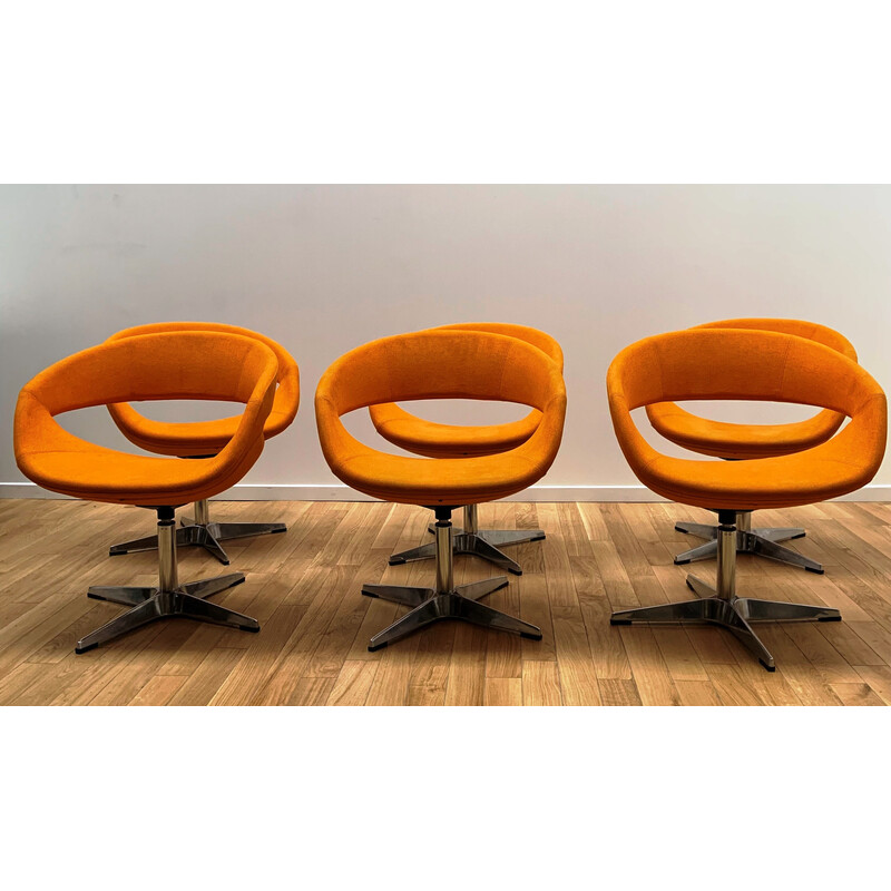 Vintage orange woolen office chair by Spo, France