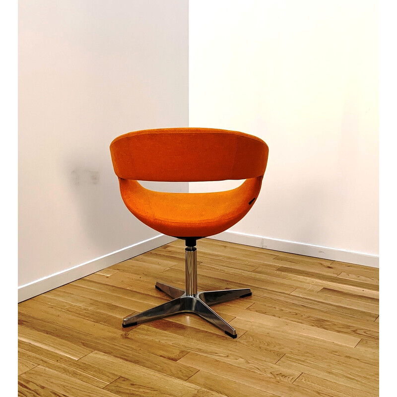 Cadeira de escritório de lã laranja Vintage por Spo, França