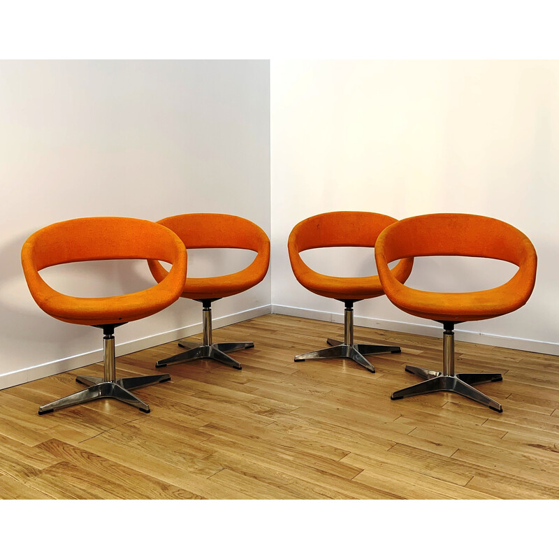 Vintage orange woolen office chair by Spo, France