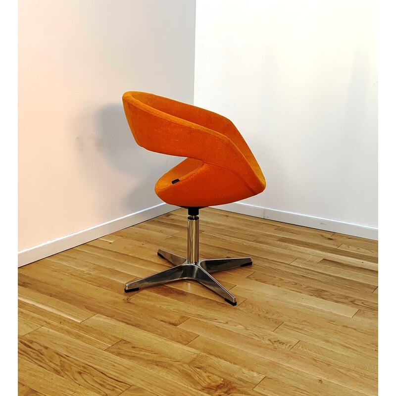 Vintage orange woolen office chair by Spo, France