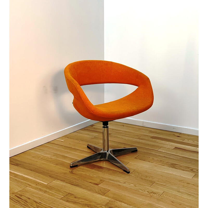 Vintage orange woolen office chair by Spo, France