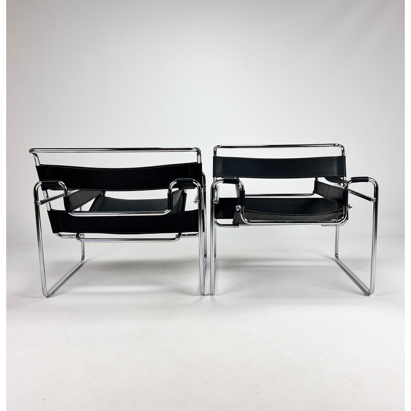 Vintage Wassily B3 armchairs by Marcel Breuer, 1980s