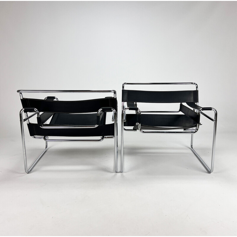 Vintage Wassily B3 armchairs by Marcel Breuer, 1980s