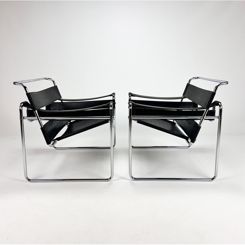 Vintage Wassily B3 armchairs by Marcel Breuer, 1980s