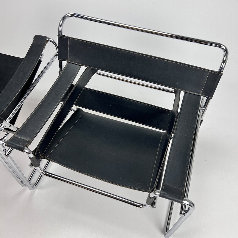 Vintage Wassily B3 fauteuils van Marcel Breuer, 1980