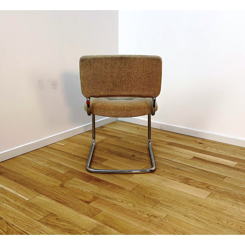 Vintage stoel in aluminium en wol van Strafor