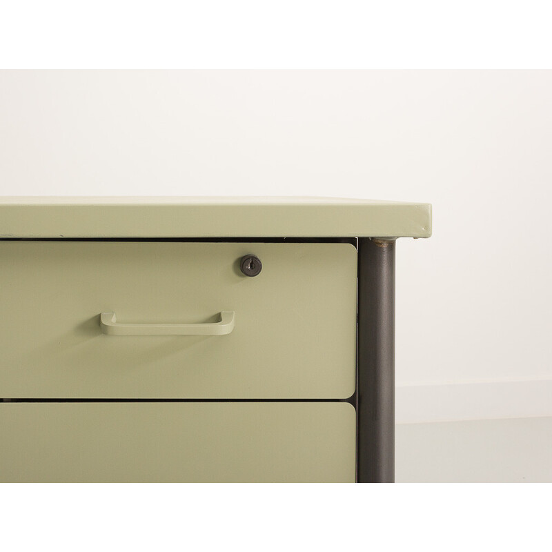 Vintage metal desk in pistachio green