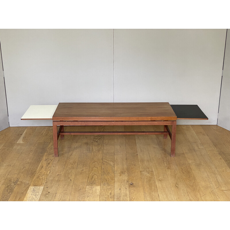 Scandinavian vintage teak coffee table with extensions, 1960-1970